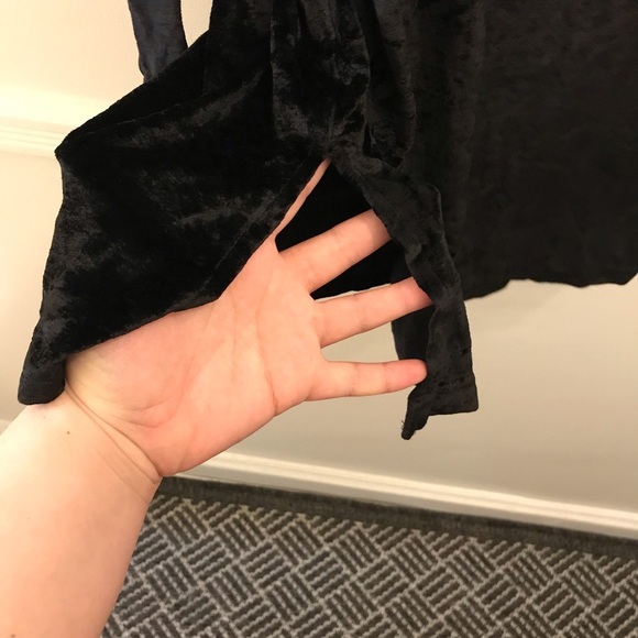 Vintage Henri Bendel Velvet Tunic large black shirt top - Picture 4 of 7